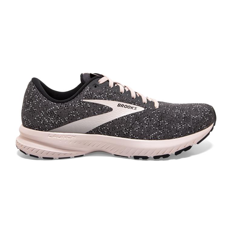 Brooks Launch 7 Road Running Shoes - Women's - Black/Pearl/Hushed Violet (74132-LZTC)